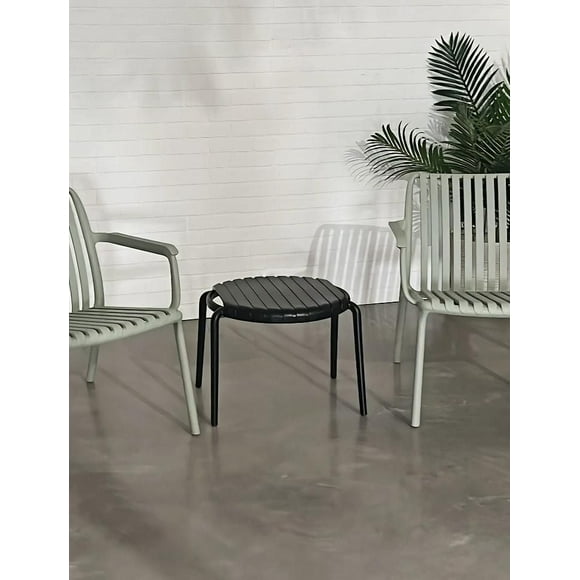 Summer round side table 20'' with stripe