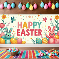 thumbnail image 5 of LUUFILx Happy Easter Backdrop with Bunnies Easter Egg Photography Decorations Garden Party Supplies Background Banner Spring Decor, 5 of 8