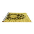 thumbnail image 2 of Ahgly Company Machine Washable Indoor Square Medallion Yellow Traditional Area Rugs, 8' Square, 2 of 4