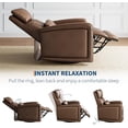 thumbnail image 6 of 360° Swivel Rocking Recliner Chair with Manual Footrest, Soft Faux Leather Upholstered Glider for Living Room/Nursery, 6 of 7