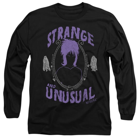Beetlejuice Strange and Unusual Lydia Unisex Adult Long-Sleeve T Shirt,Black, Small