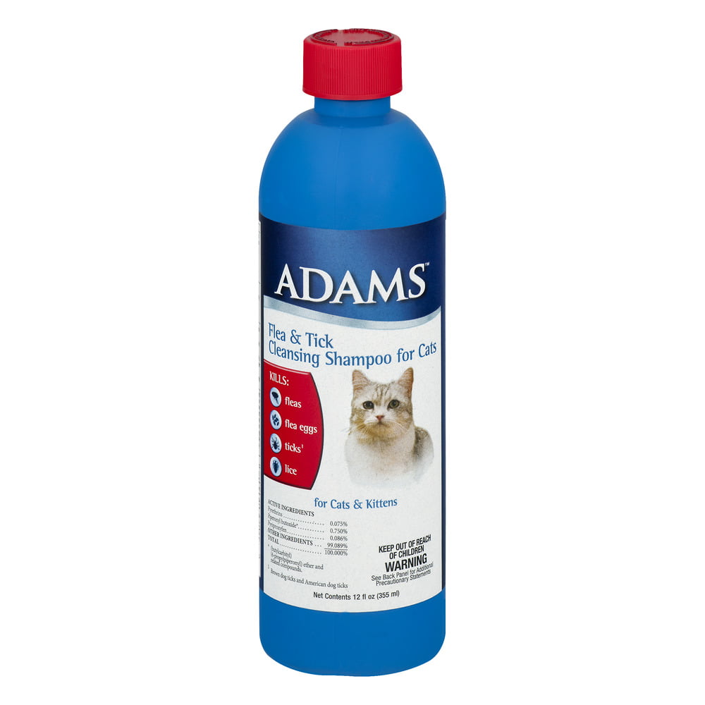Adams Flea and Tick Cleansing Shampoo for Cats and Kittens, 12 ounces