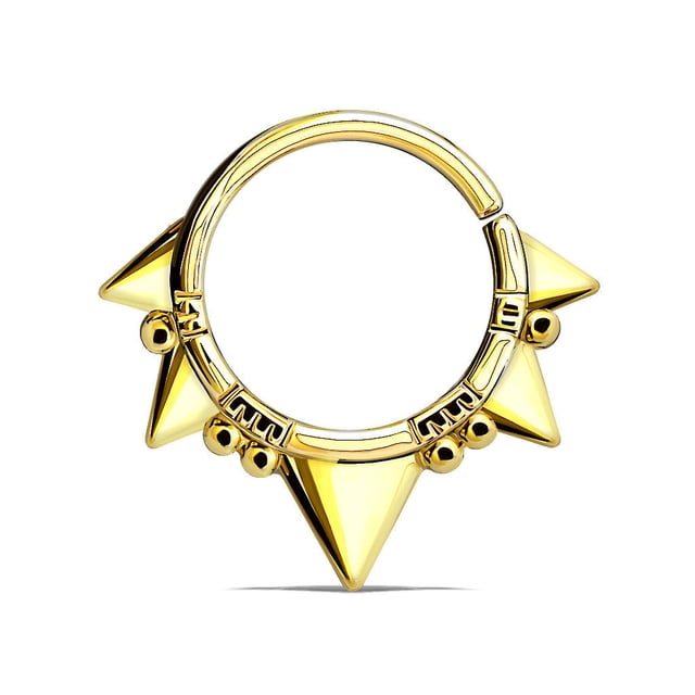 Nose Septum and Ear Cartilage Hoop Triangles and Beads Bendable 16G 3/8”