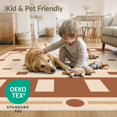 thumbnail image 4 of ODIKA 5'x7' Beige Natural Brick Pattern Geometric Washable Area Rug Contemporary Structured Layout with Corner for Small Living Room, Bedroom, Easy Care, Non-Shedding, Pet Friendly, 4 of 7