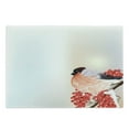 thumbnail image 1 of Rowan Cutting Board, Christmas Themed Corner Composition with Bird Sitting on Wild Berry Branch, Decorative Tempered Glass Cutting and Serving Board, Large Size, Salmon Red Brown, by Ambesonne, 1 of 1