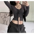 thumbnail image 7 of Y2K Cropped Sweater Women Vintage Knitted Jumper Korean Style Knitwear Kpop Sexy Harajuku Fashion Pullover Aesthetic-Grey-XL, 7 of 7