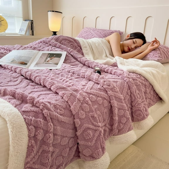 Premium Sherpa Fleece Blanket 59x79 Inches - Ultra Plush Reversible Blanket for Couch, Heavy Duty 4lb Warm Blanket for Bed, Hypoallergenic Winter Blanket for Extreme Cold, Hotel Collection