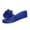 Blue, variant on Abomasnow Sandals for Women 2026 Beach Vacation Shoes Woman Slip on Platform Heels with Flower Comfortable Walking Sandal