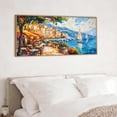 thumbnail image 5 of TOARTi Italian Town Framed Canvas Wall Art Abstract Mediterranean Coastal Cityscape Painting Italy Wall Decor for Living Room Bedroom Office 20x40 Inch, 5 of 10