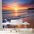 thumbnail image 2 of Custom Size Beach Sunset Orange Glow Sea Peel and Stick Wallpaper - Removable Self-Adhesive Mural for Living Room, Bedroom & Tropical DecorDesigned by youself-80*60", 2 of 5