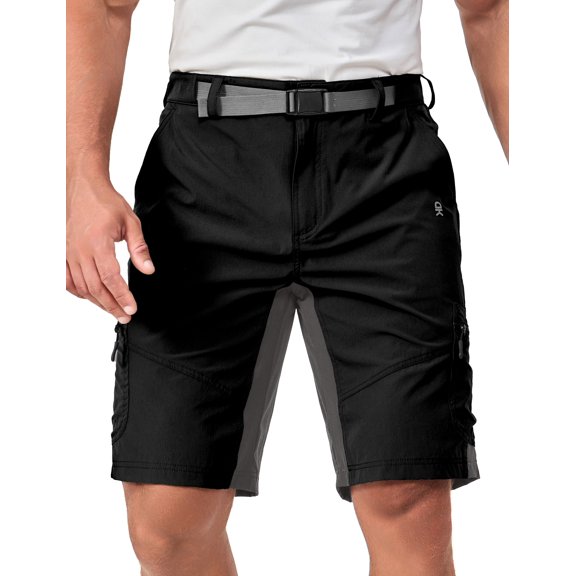 Little Donkey Andy Men's Hiking Cargo Shorts Stretch Quick Dry Tactical Shorts Outdoor Travel Fishing Camping Casual Shorts Black S