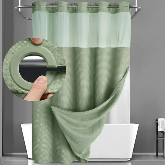 No Hook Shower Curtain With S Nap I N Liner Easy Install Hotel Shower Curtain Wide Heavy Shower Curtain Liner Shower Liner with Elegant Shower Curtains for Bathroom Washable Shower Curtains