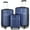 Black with Hooks, variant on Xuanlur 3-Piece Lightweight Hardside Luggage Set with TSA Lock, 4-Wheel Spinner, and Hooks (20", 24", 28") - Light Blue