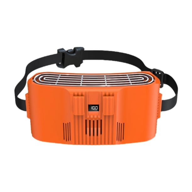 Ventilador de cintura personal, recargable, transpirable, versátil y portátil. Semiconductor naranja