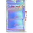 thumbnail image 2 of 50 bolsas holográficas resellables (7 x 10 cm), bolsa de Mylar para alimentos a prueba de olores, bolsa con cremallera de aluminio, bolsa de plástico hermética para embalaje de muestras y almacenamien, 2 of 5