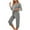 Gray, variant on Maplenight Lounge Sets for Women Fall Pajamas Set 3/4 Sleeve Shirts and Capri Pants Soft Sleepwear Loungewear with Pockets