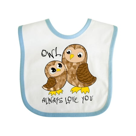 

Inktastic Owl Always Love You- cute owl family Gift Baby Boy or Baby Girl Bib