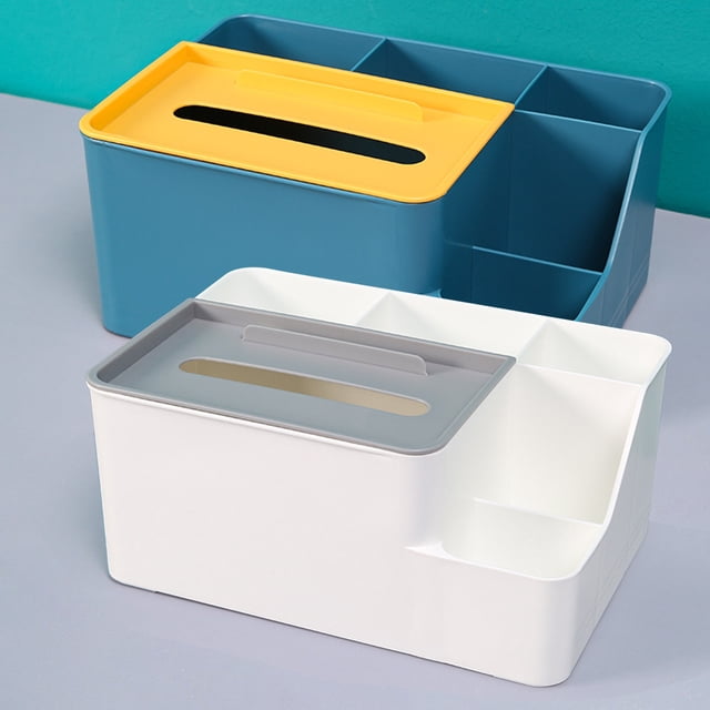 Caja de papel moderna con apertura abatible, resistente a las toallas de papel, diseño elegante, plástico duradero, plegable, 2 niveles, ideal para dormitorio, ahorra espacio, ligera, fácil