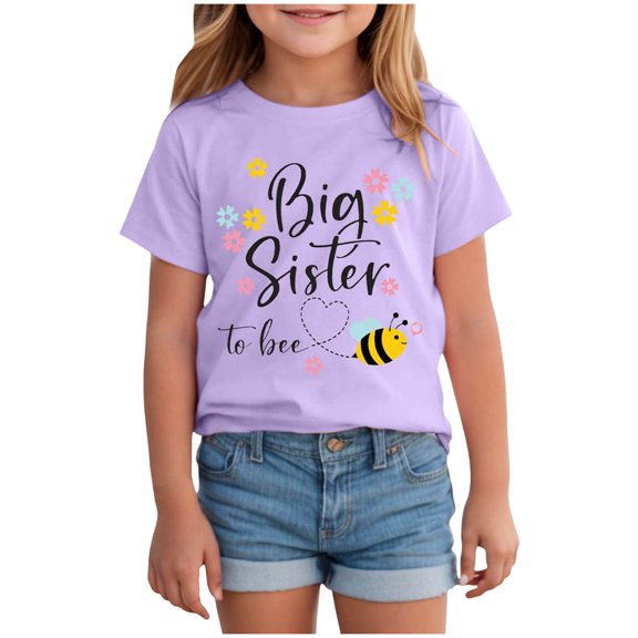 CMSHTD Shirts for Girls Short Sleeve Summer, Toddler Girls Children T-Shirts Cotton Short Sleeve, Purple 13-14 Years