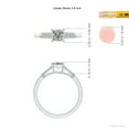 thumbnail image 4 of ANGARA Natural Princess-Cut Diamond Ring with Milgrain in 14K White Gold for Women (Size-4.6mm| Color-K| Clarity-I3) | April Birthstone, Anniversary, Jewelry Gift for Women | Natural Diamond Ring, 4 of 9
