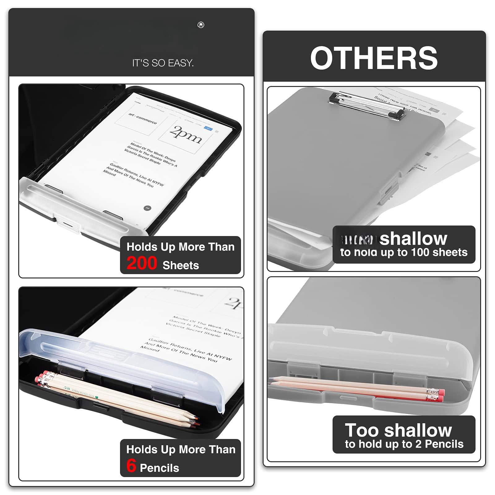 Clipboards With Storage  High Capacity Clip Boards 8.5x11 Heavy Duty Clipboard Folder Plastic Pen Holder For Women Teachers Work School & Office Supplies