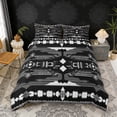 thumbnail image 2 of Erosebridal Black White Queen Duvet Cover Set, Grunge Bohemian Aztec Bedding, Black Reversible 3-Piece, 1 Duvet Cover and 2 Pillowcases (No Comforter), 2 of 6