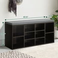 thumbnail image 7 of Dkelincs Shoe Bench with Shoe Storage Shoe Rack Organizer 10 Compartments Storage Bench with 1.2 inch Cushion Adjustable Shelves for Entryway,Living Room,Bedroom (Black), 7 of 7