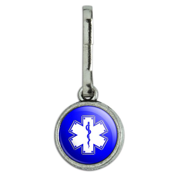 Star Of Life Medical Health EMT RN MD Antiqued Charm Clothes Purse Suitcase Backpack Zipper Pull Aid