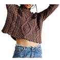thumbnail image 2 of Women'S Oversized Fall Sweaters Casual Long Sleeve Crewneck Chunky Cable Knit Pullover Tops Winter Clothes Red-Brown L, 2 of 9