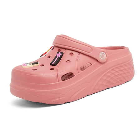 Cyiecw Women s Platform Clogs Slip On Garden Shoes Summer Non-Slip Beach Sandals Slippers
