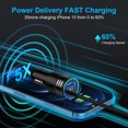 thumbnail image 2 of Car Charger with 3.3FT TYPE C Cable, Hootek USB Car Charger Adapter 3.4A USB-C Fast Charging USB C Retractable Car Charger Type C Charging Cable Cord Nylon Braided for Samsung Android, Black, 2 of 7