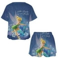 thumbnail image 4 of Women Tinker Bel Summer Pajamas Set Loungewear Sleepwear Short Sleeve Shirt with Shorts, 4 of 8