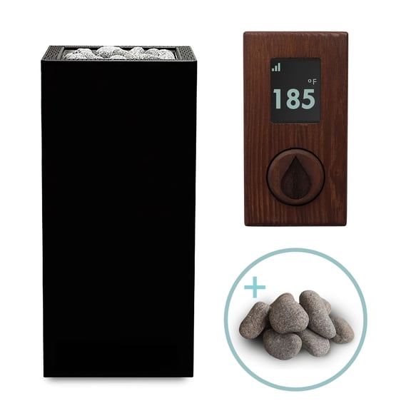 HUUM CORE9 9kW Series, Sauna Heater, Black Exterior with UKU Local Control, Wood (Sauna Stones Included)