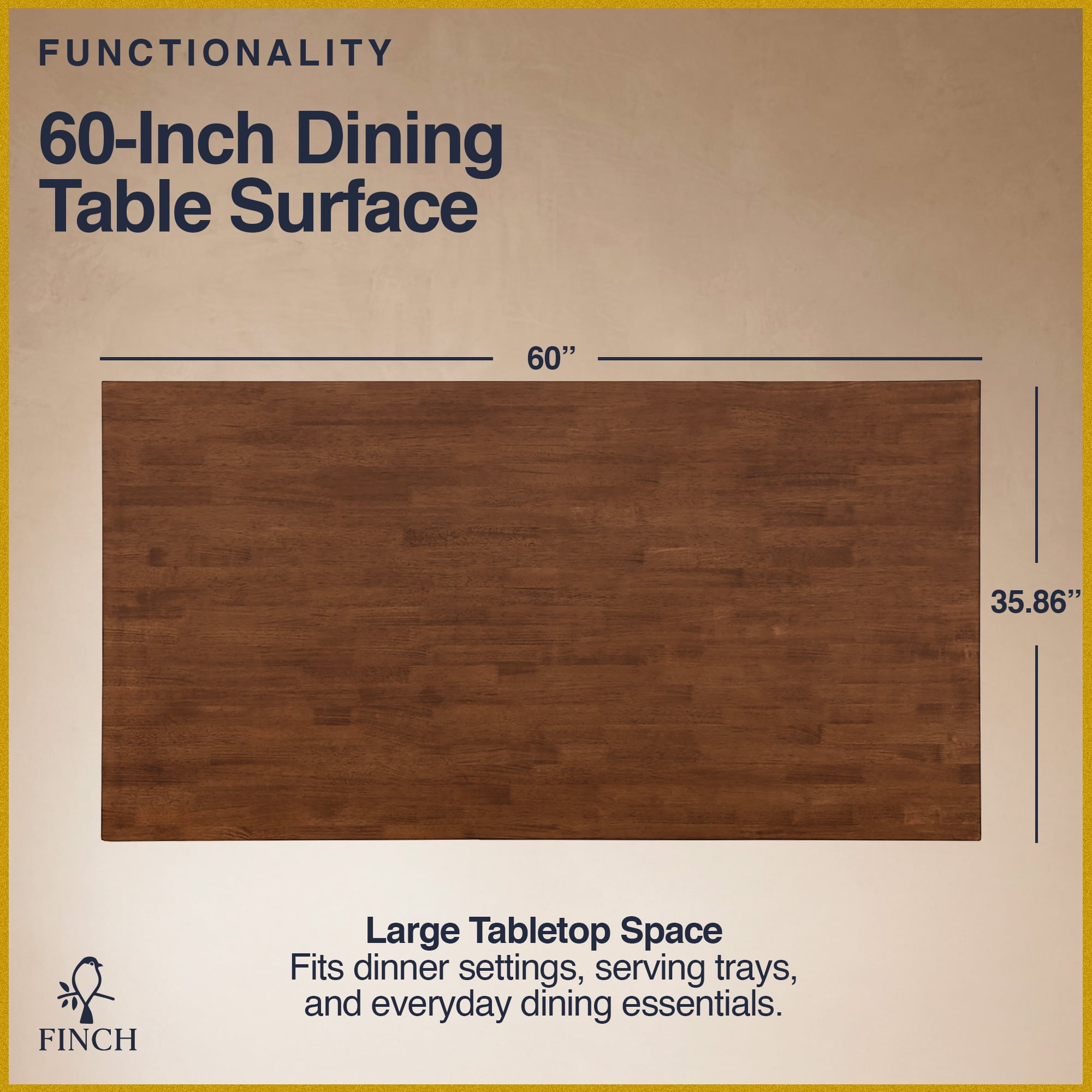Finch Provence 60" Dining Table with Tools and Hardware, White