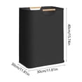 thumbnail image 3 of Linnome Cotton Linen Laundry Basket Foldable Large Capacity Clothes Hamper with Wood Handles Breathable Dirty Clothes Bin for Bedroom Bathroom Closet, 3 of 6