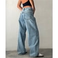 thumbnail image 2 of Pantalones vaqueros de pierna ancha for mujer, de talle bajo, holgados, pierna recta, pantalones de mezclilla for novio, pantalones vaqueros sueltos casuales, estilo niña Y2K, 2 of 4
