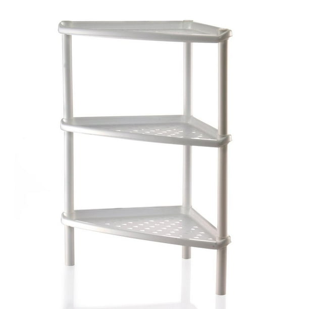 Repisa ESTANTE ESQUINERO LIFTOR 3 niveles triangular para JARDIN COCINA blanco