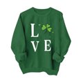 thumbnail image 7 of St. Patrick's Day Tops for Women Green Printed Crewneck Long Sleeve Casual Loose Fit Pullover Sweatshirts (2XL, Wine), 7 of 7