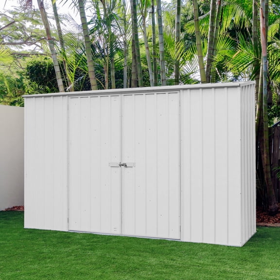 Absco Space Saver 10' x 2.5' Metal Garden Shed - Surfmist