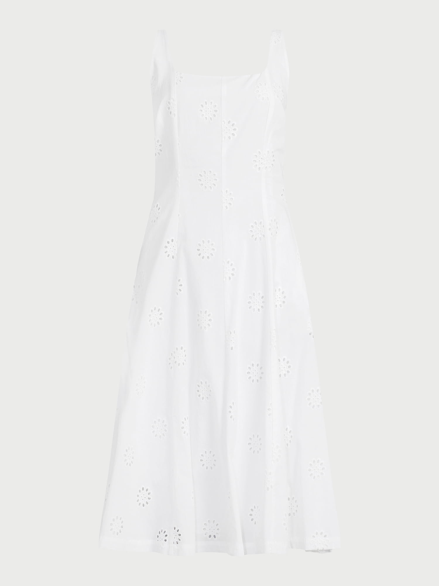 Free Assembly Women's Sleeveless Cotton Eyelet Panel Midi Dress, Sizes XS-XXL
