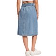 thumbnail image 3 of INSPIRE CHIC Womens Casual Denim Skirt Button Down Belted Below Knee Length Jean Skirts M Light Blue, 3 of 6