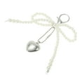 thumbnail image 5 of Unique Bargains 1 Pc Handbag Charms Keychains Faux Pearl Heart Bag Accessories White, 5 of 5