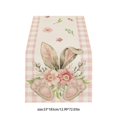 thumbnail image 3 of Camino de mesa de Pascua, supersuave, ideal para catering, bodas, cocinas, fiestas, picnics, decoración del hogar, 33 x 183 cm, con textura de lino y corazón romántico., 3 of 6