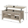 thumbnail image 3 of Yaheetech 41" Wooden Lift Top Coffee Table with Hidden Compartment & Cubic Open Shelves, Gray, 3 of 7