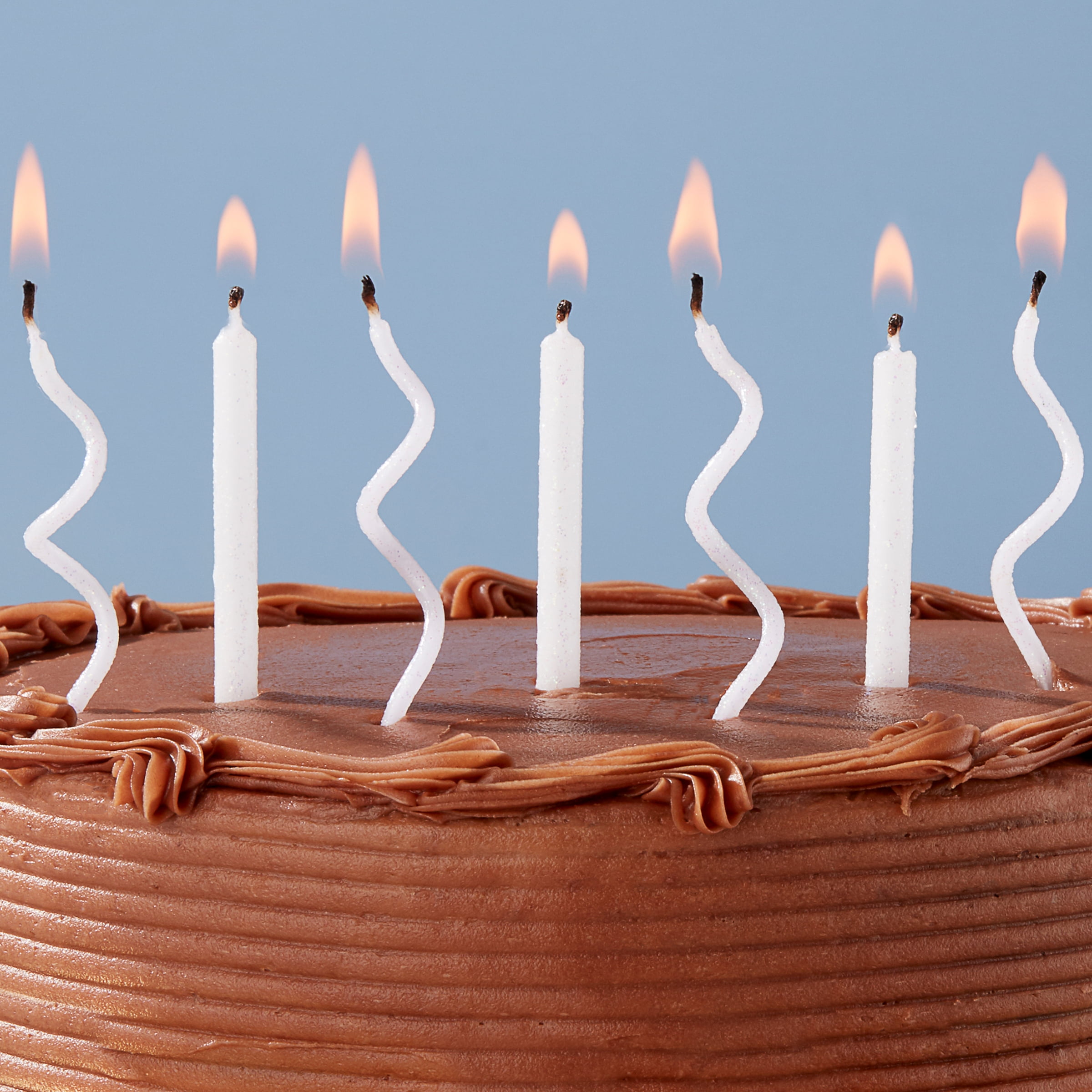 (3 pack) Great Value White Straight & Wavy Birthday Candles, 16 Count