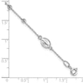 thumbnail image 3 of 14k White Gold Diamond Cut Cross Chain Bracelet for Women, 3 of 8