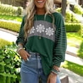 thumbnail image 2 of Womens Slouch Christmas Pullover Vintage Holiday Striped Long Sleeve Casual Drop Shoulder Sweatshirt Xmas Outfits, 2 of 6