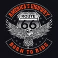 thumbnail image 3 of Tee Hunt America's Highway T-Shirt Born to Ride Route 66 Biker MC Chopper, Hot Pink, Medium, 3 of 5