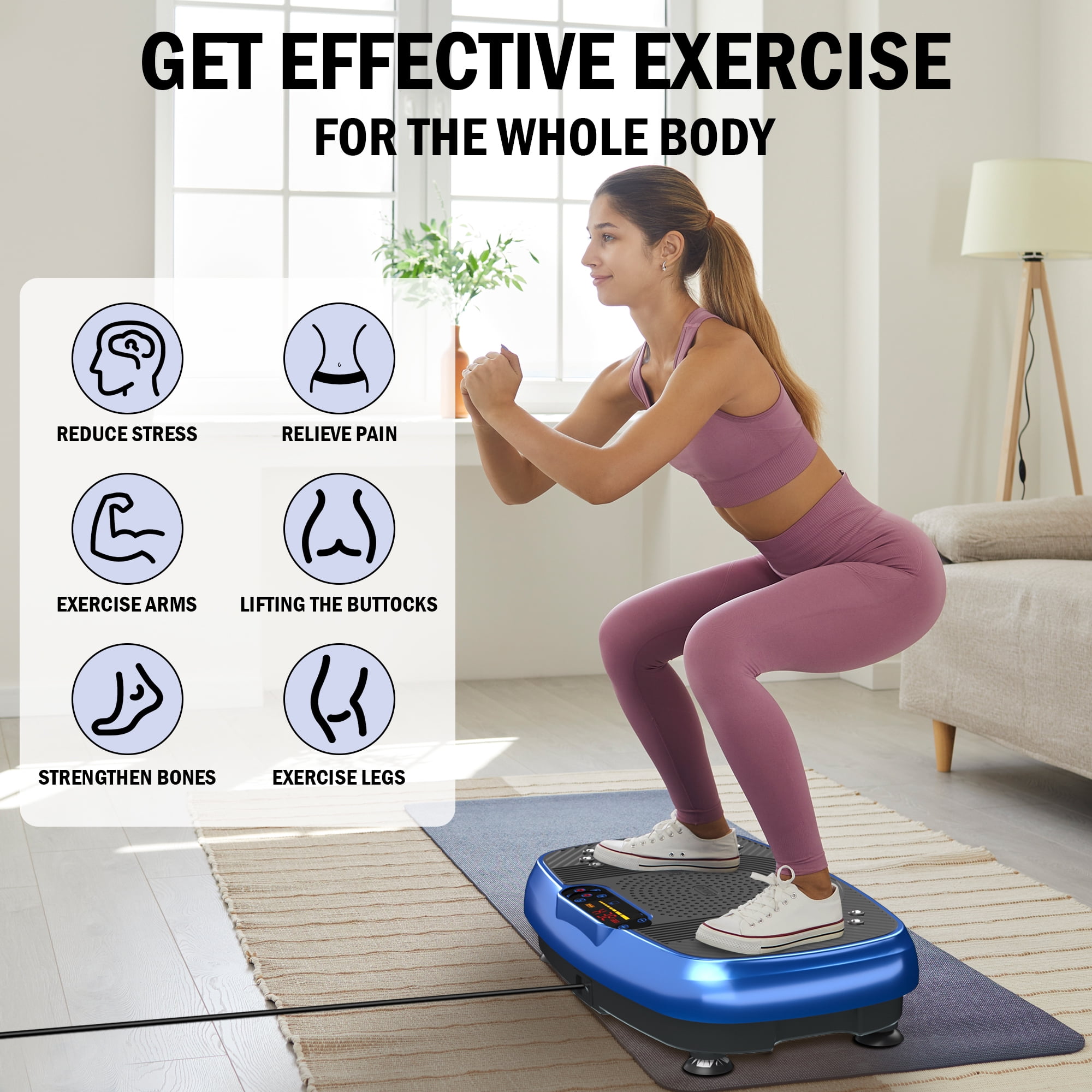 SLIMKEEPER Vibration Plate Exercise Machine for Home Fitness & Whole Body Workout, 330 Lbs Capacity, with 2 Loops, 5 Resistance Bands & Remote Control