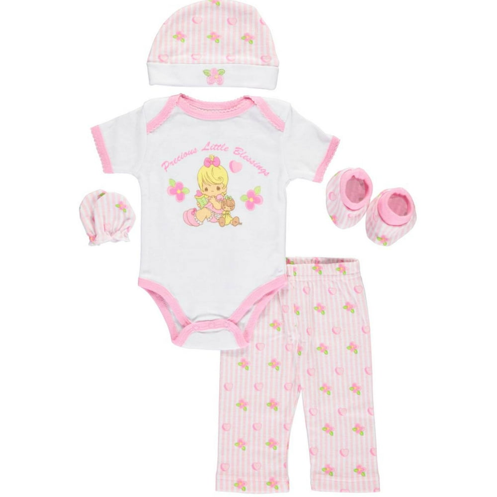 Precious Moments Baby Girls' "Little Blessings" 5Piece Layette Gift